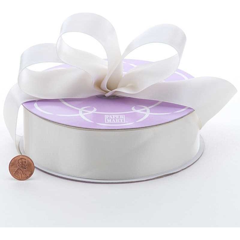 Satin Ribbon Single Faced White 3/8" 100/yds (Discontinued)