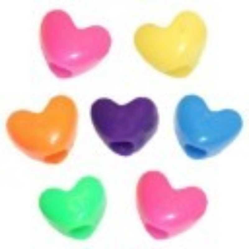 Heart Pony Beads 450/pcs 12mm x 10mm