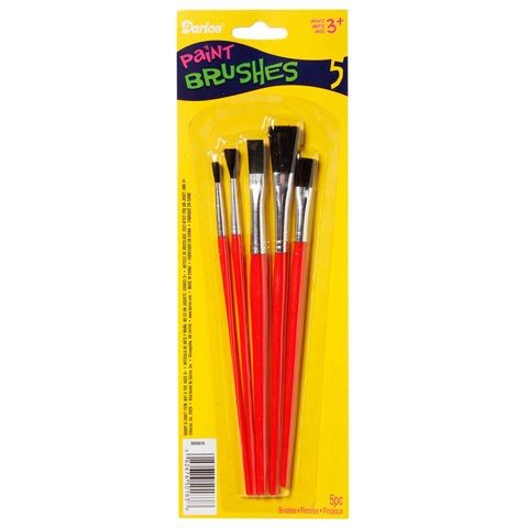 Paint Brush Set - Red Handle - 5/pcs