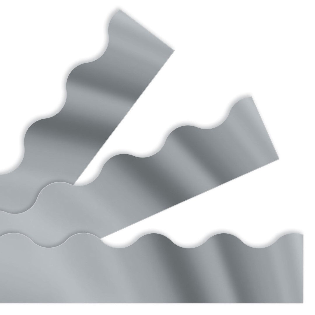 Silver Metallic Scalloped Border 2 1/4in x 39" 12/pk (Discontinued)