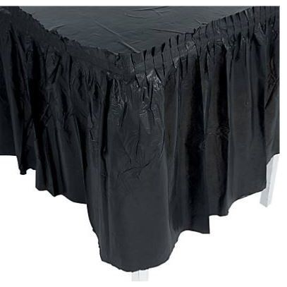 Black Plastic Pleated Table Skirts 29" x 14 ft.
