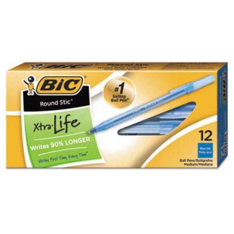 Round Stic Medium Ballpoint Pen 12/pk (Black)