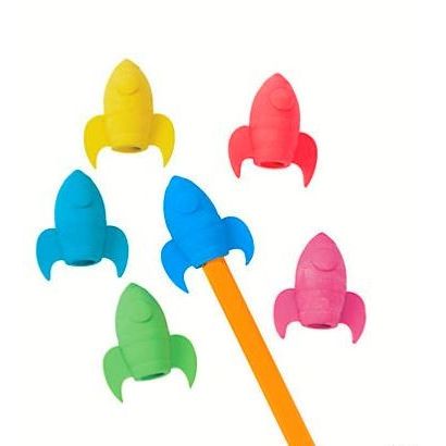 Rocket ship eraser pencil toppers 12/pk