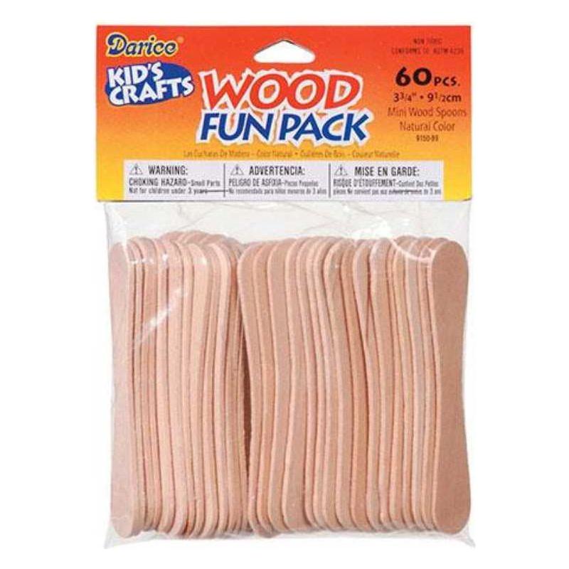 Mini Wooden Paddle Spoons 4" 50/pk