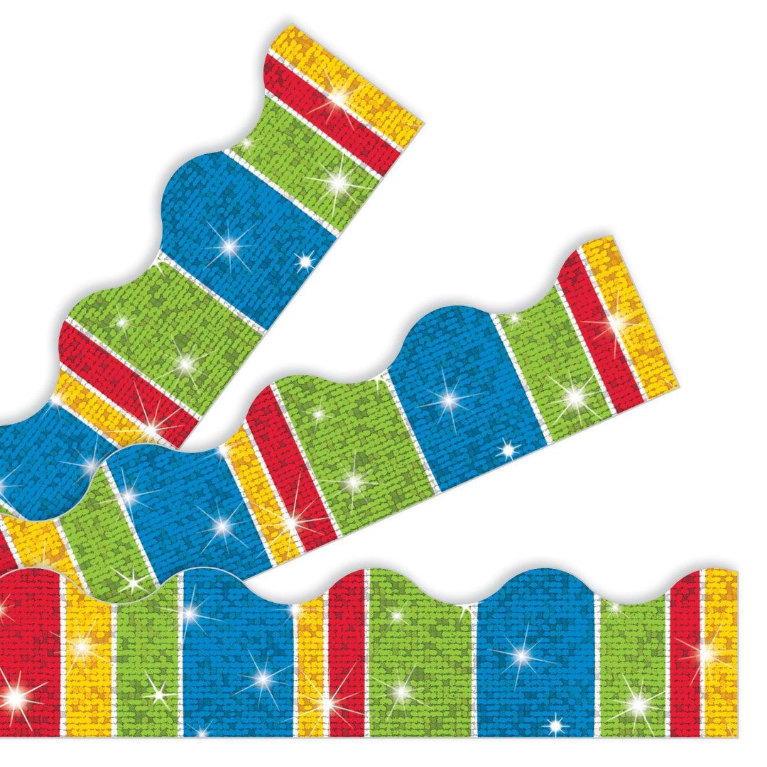 Stripe-tacular Cheerful Sparkle Trimmers 2 1/4in x 32 1/2ft 12/pk (Discontinued)