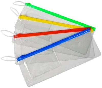 Vinyl Clear Zipper Pouches 9.5" x 4" 12/pk