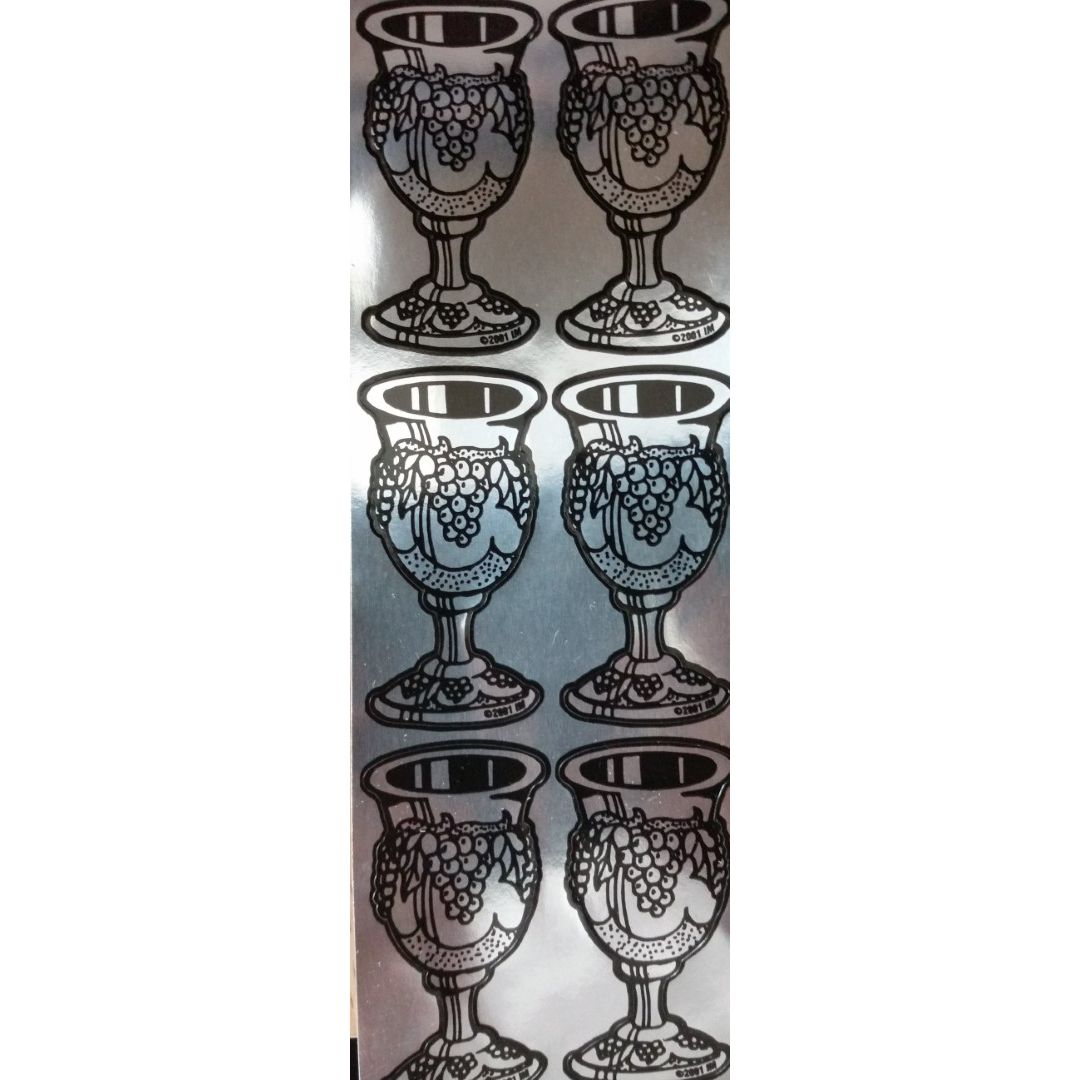 Silver Bechers Stickers 6 On A Sheet (25 Sheets)