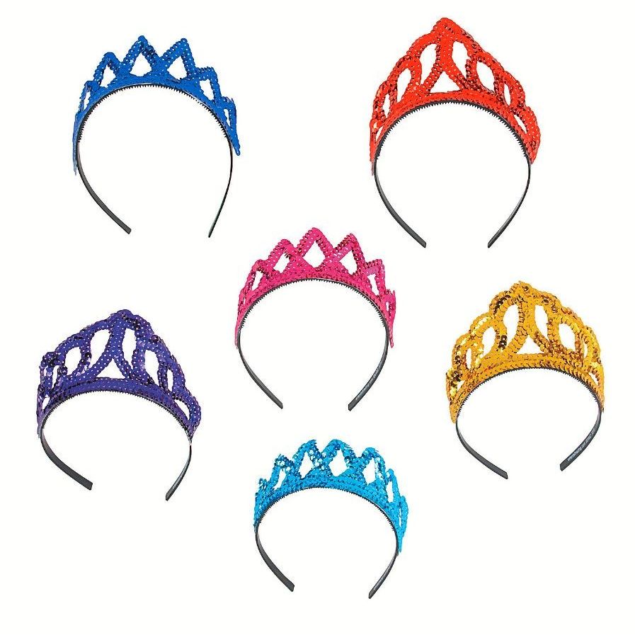 Plastic Brilliant Tiaras Crowns 5" 12/pk