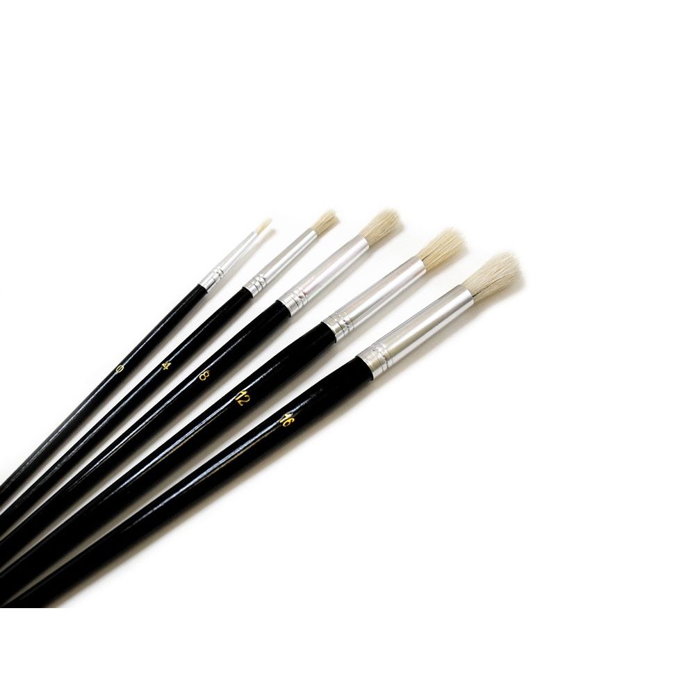Fine Bristle Paint Brushes Assorted Sizes 5/pk