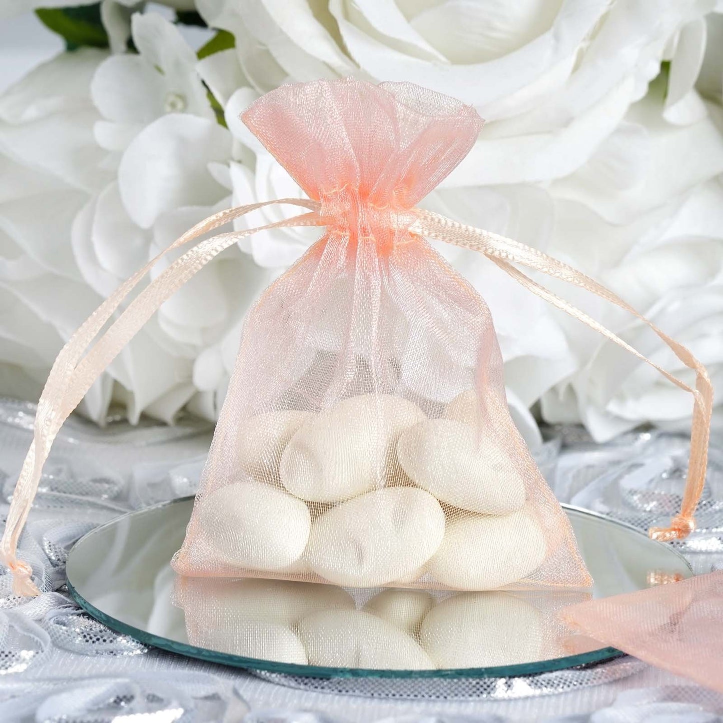 Organza Bags Drawstring 3"x4" 12/pk (Blush)