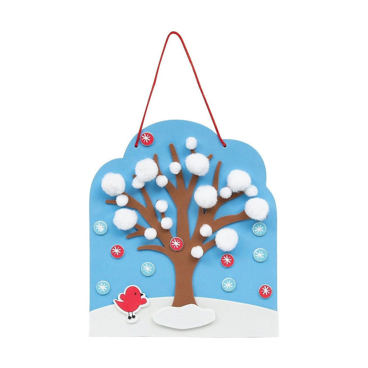 Snowy Winter Tree Sign Foam Craft Kit, 6 3/4" x 8" 12/pk