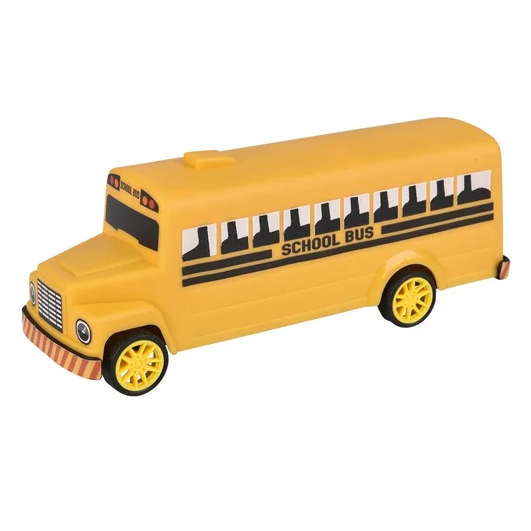 Plastic Pull Back School Bus 5" 24/pk