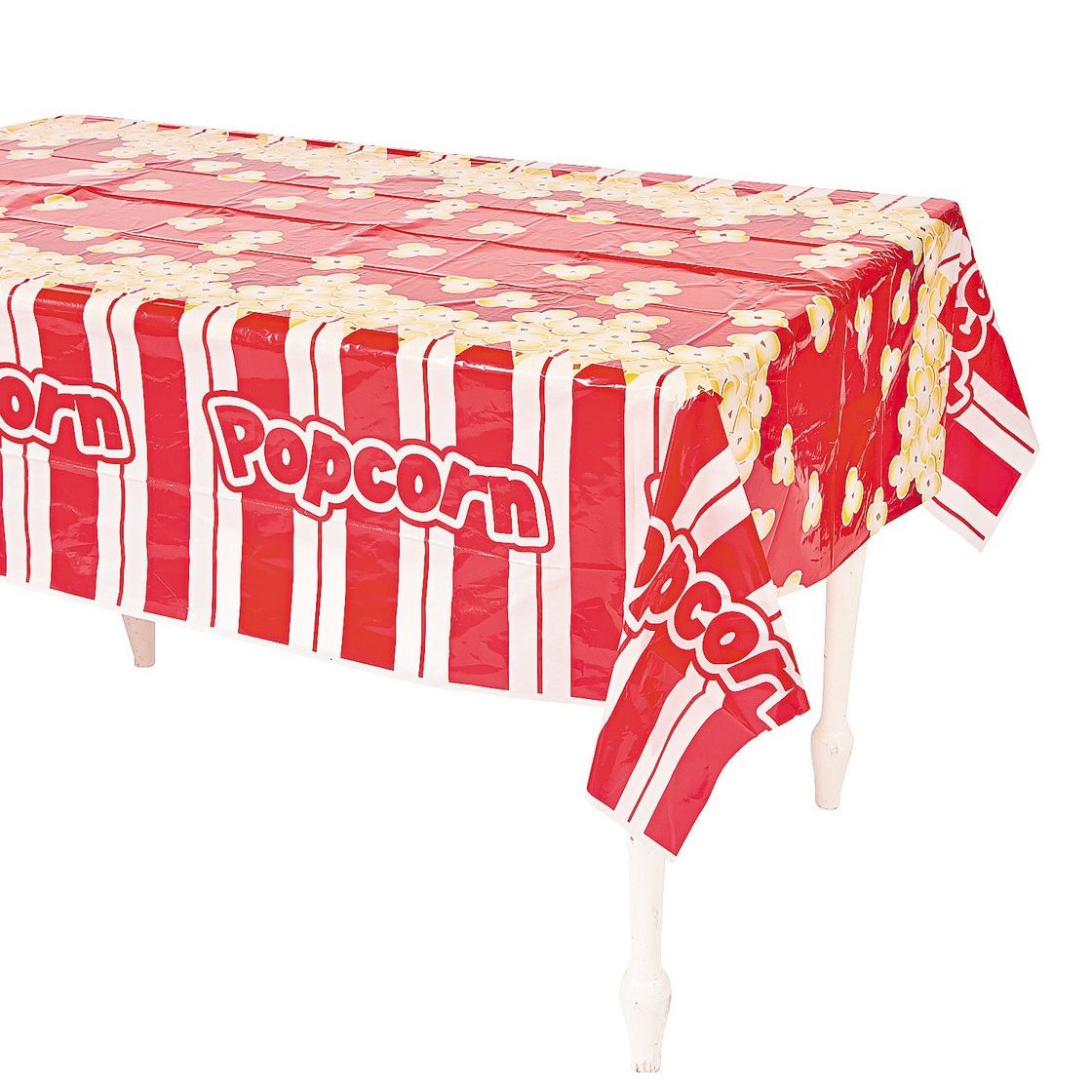 red and white stripes Popcorn Tablecloth 54" x 108 - 1 Pc.
