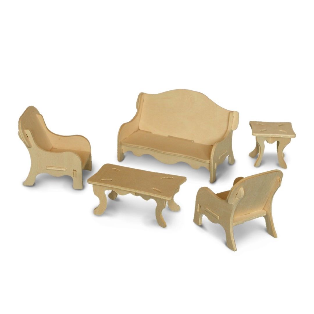 3D Puzzles Wood Furniture 9"L x 7.31"W x 0.25" H