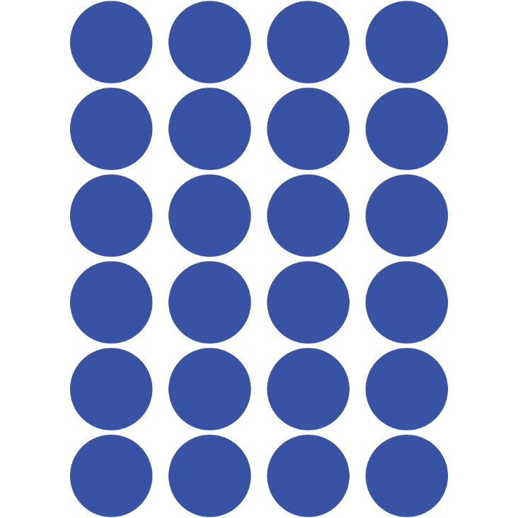 Color Coding Dot Sticker Blue 1" 25mm Color Print 32/pk