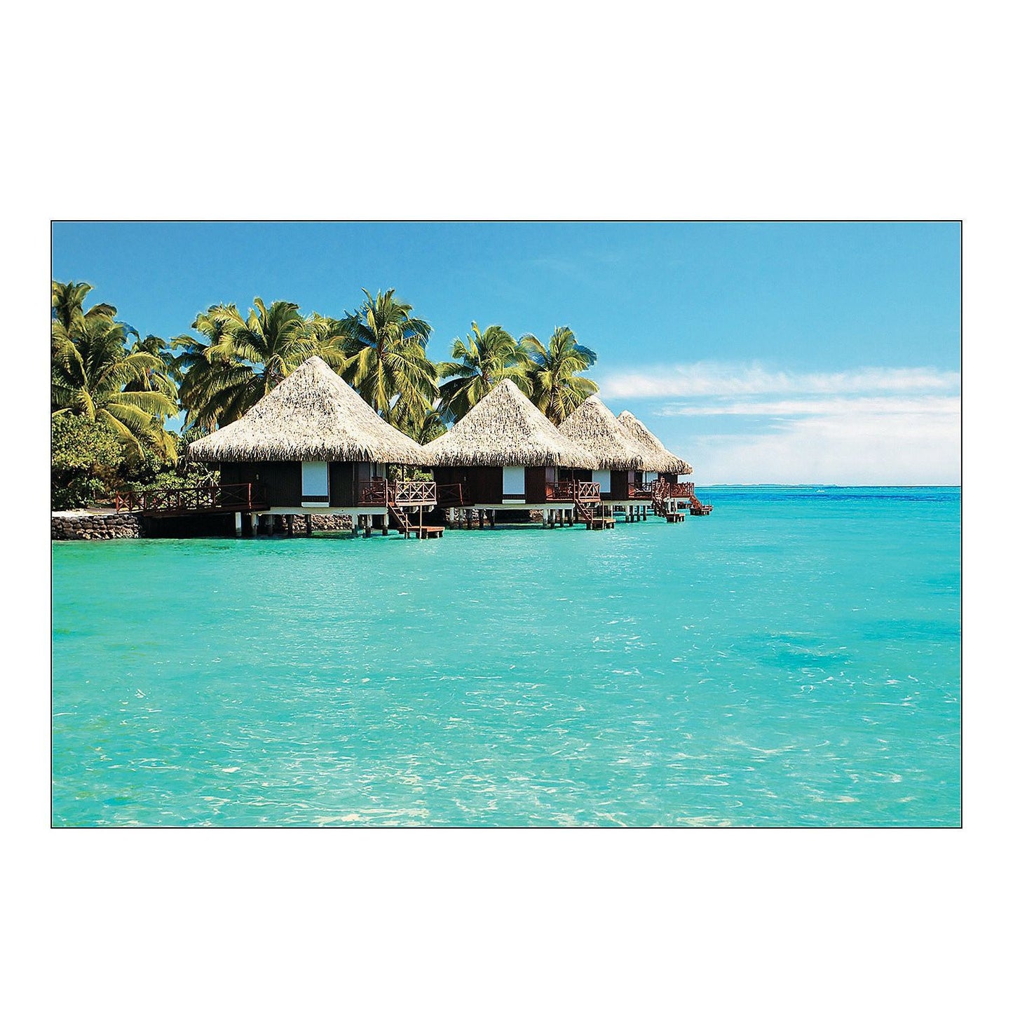Plastic Tropical Beach Backdrop, 108" x 72" 3 Pc.