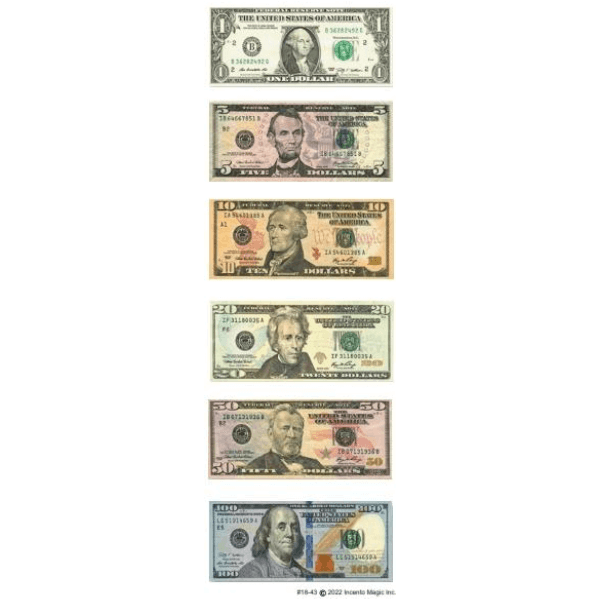 Money Dollar Bill Stickers (6 Sheets)