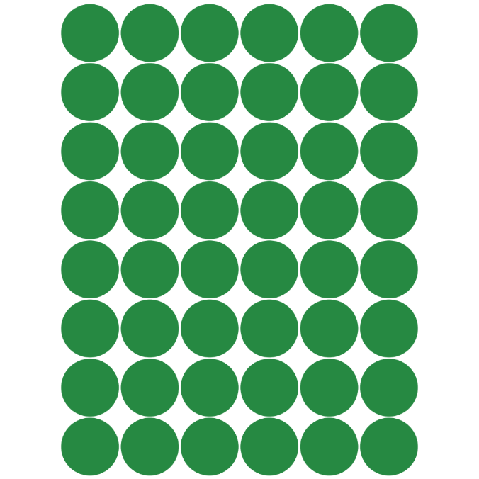 Color Coding Dot Sticker Green 3/4" 19mm Color Print 32/pk