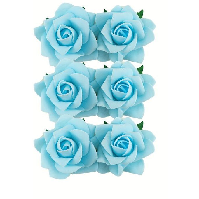 Foam flower 2.5" 6/pk (Lt Blue)