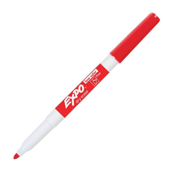 Dry erase Fine Marker Thin Red 12/pk