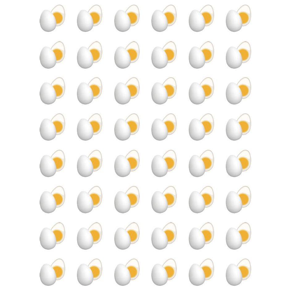 Eggs Stickers Round 19mm Color Print 10/pk