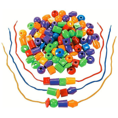 Jumbo lacing Beads Assorted Sizes And Shape 100/pcs With 26" lacing strings