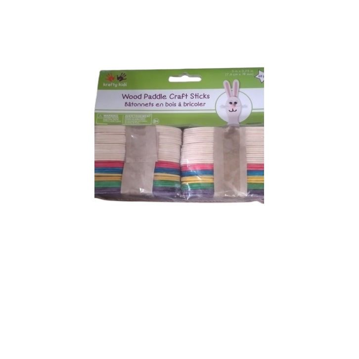 3"x3/4" Multi-Pack Craft Paddle Sticks 68/pk