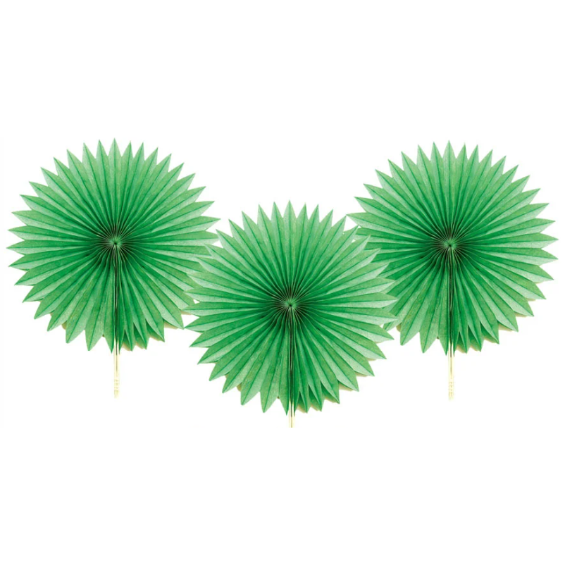 Decorative Green Fans 6" 3/pcs