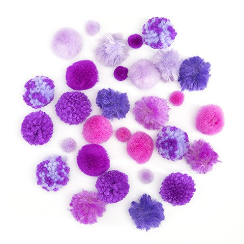 Purple Pom Pom :0.5 to 1",30 pk.