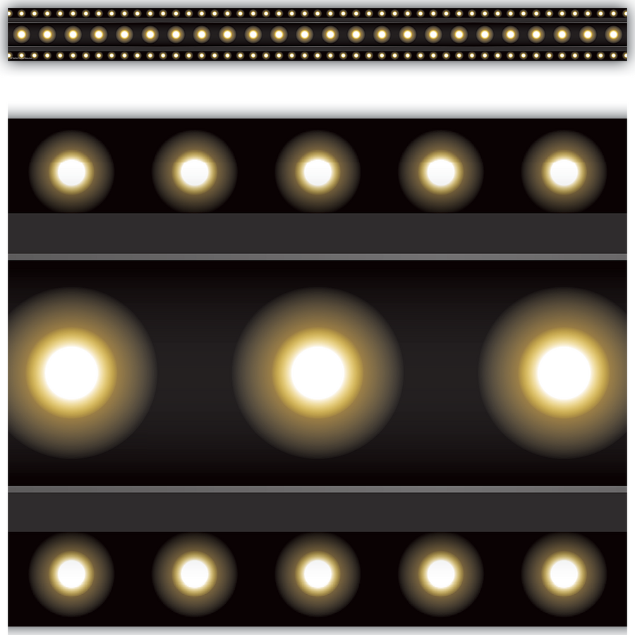 Black Marquee Straight Border Trim 35'' x 3'' 12/pk
