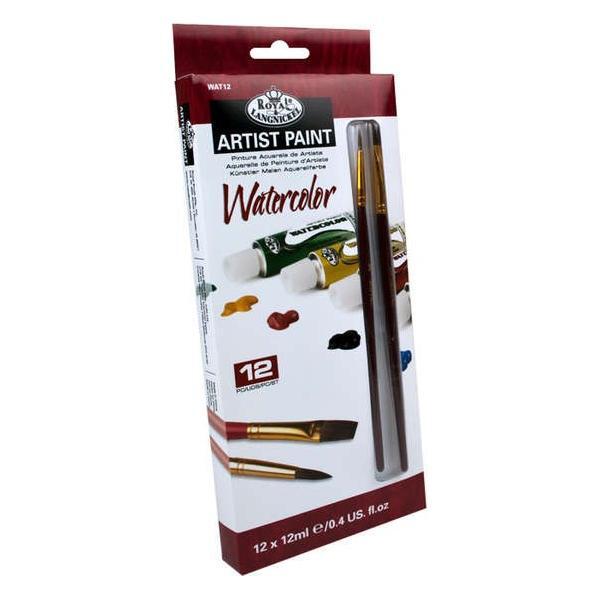 Watercolor Paint Set 12/pk+2 Brushes