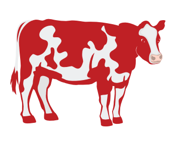 Red cow Cutout 3" 20/pk