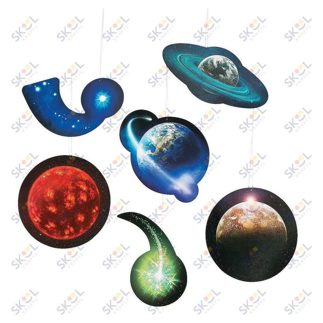 Outer Space VBS Hanging Decor 8" - 13" x 6 3/4" - 10" -6 Pc.