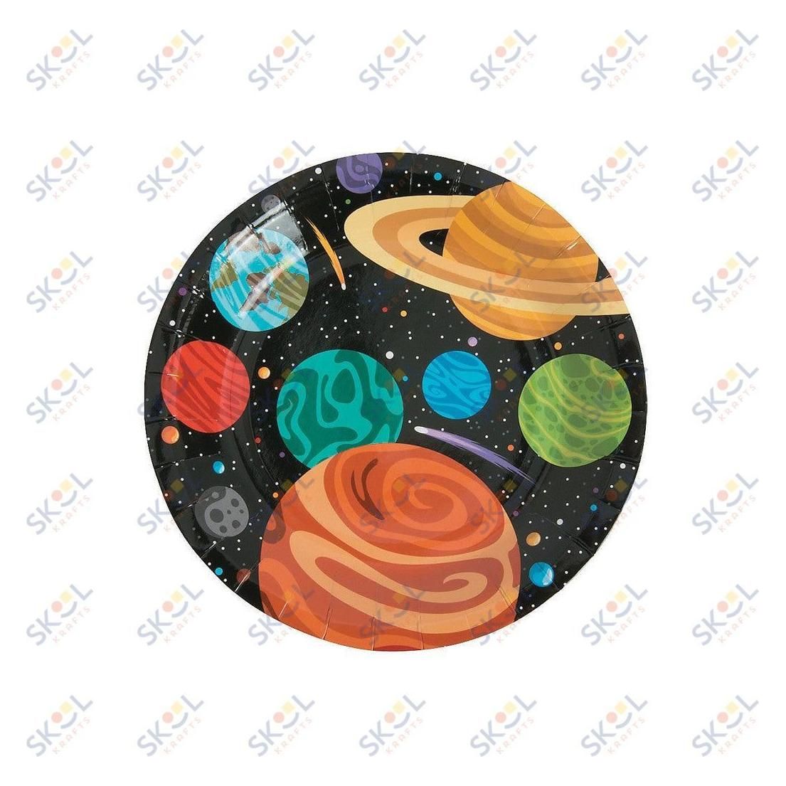Space Party Paper Dessert Plates 7"- 8 Ct.