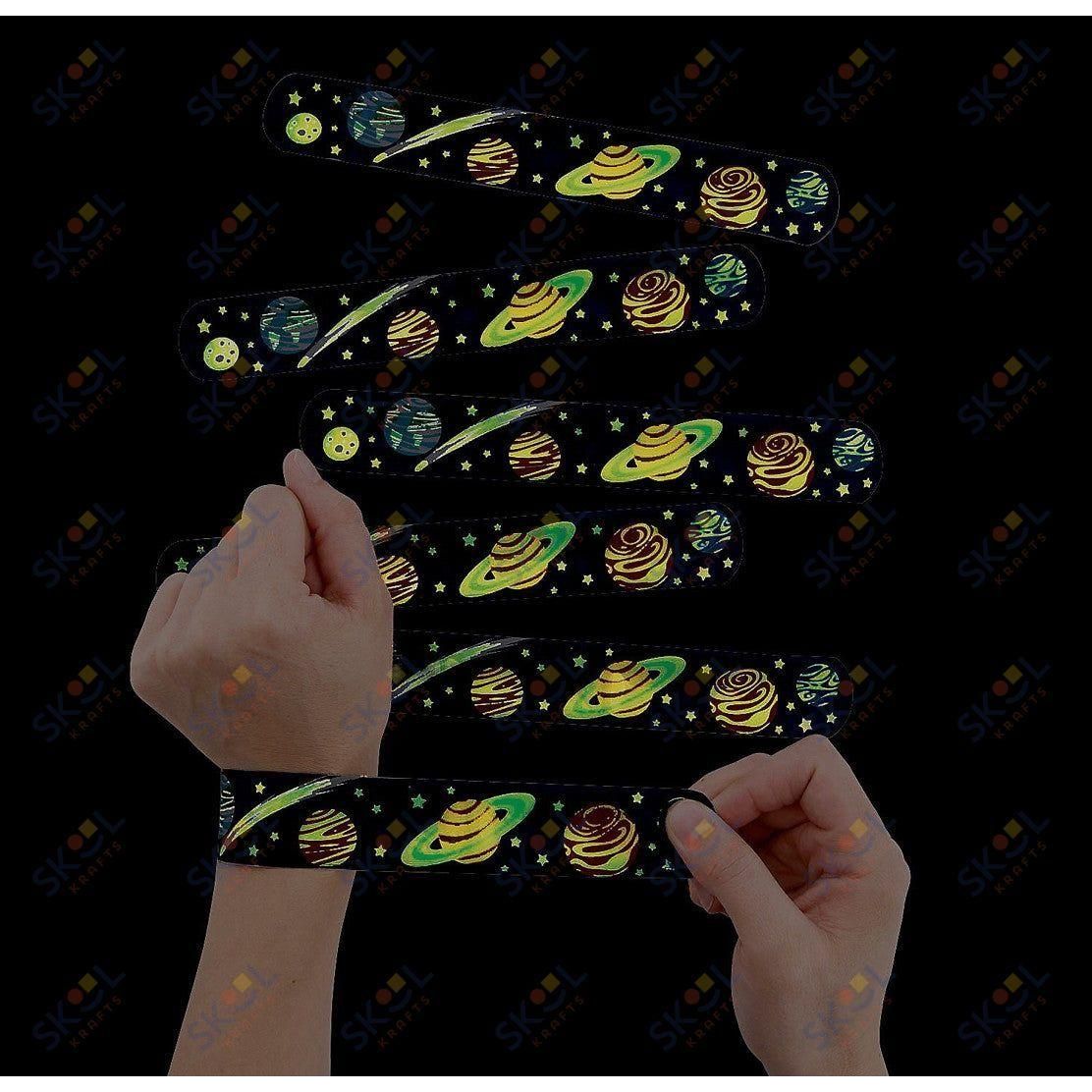Glow-in-the-Dark Space Slap Bracelets 8 3/4" - 12 Pc.