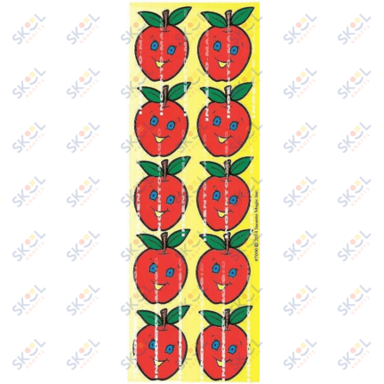 Large Smile Apples Stickers Die Cut (25 Sheets)
