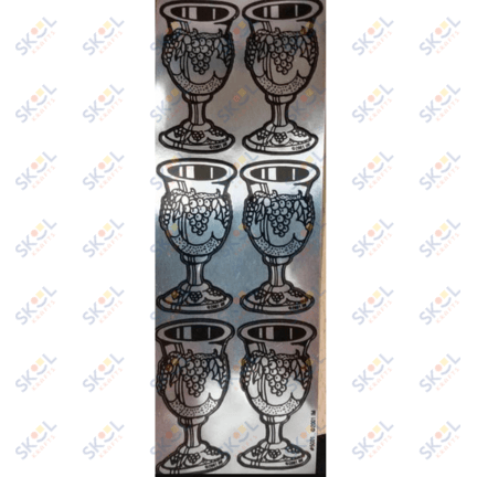Silver Bechers Stickers 6 On A Sheet (25 Sheets)
