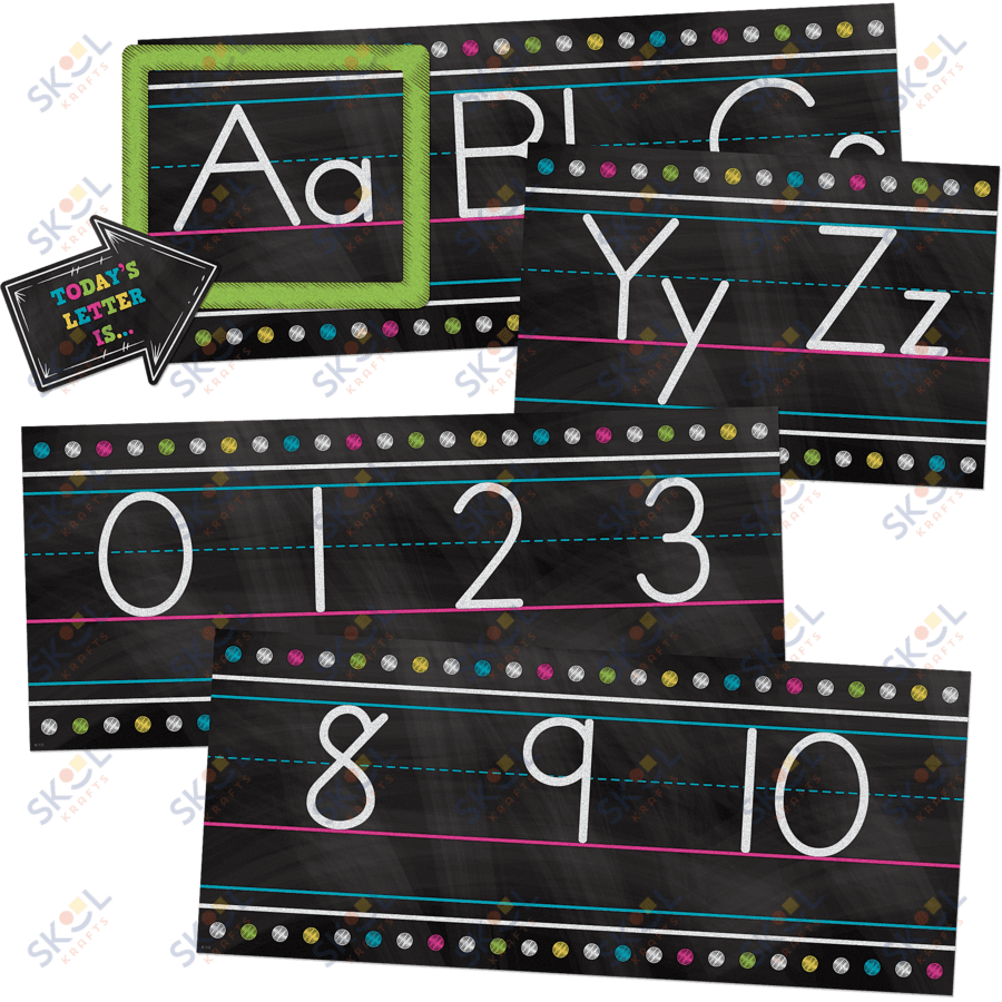 Chalkboard Alphabet Line Bulletin Board Set