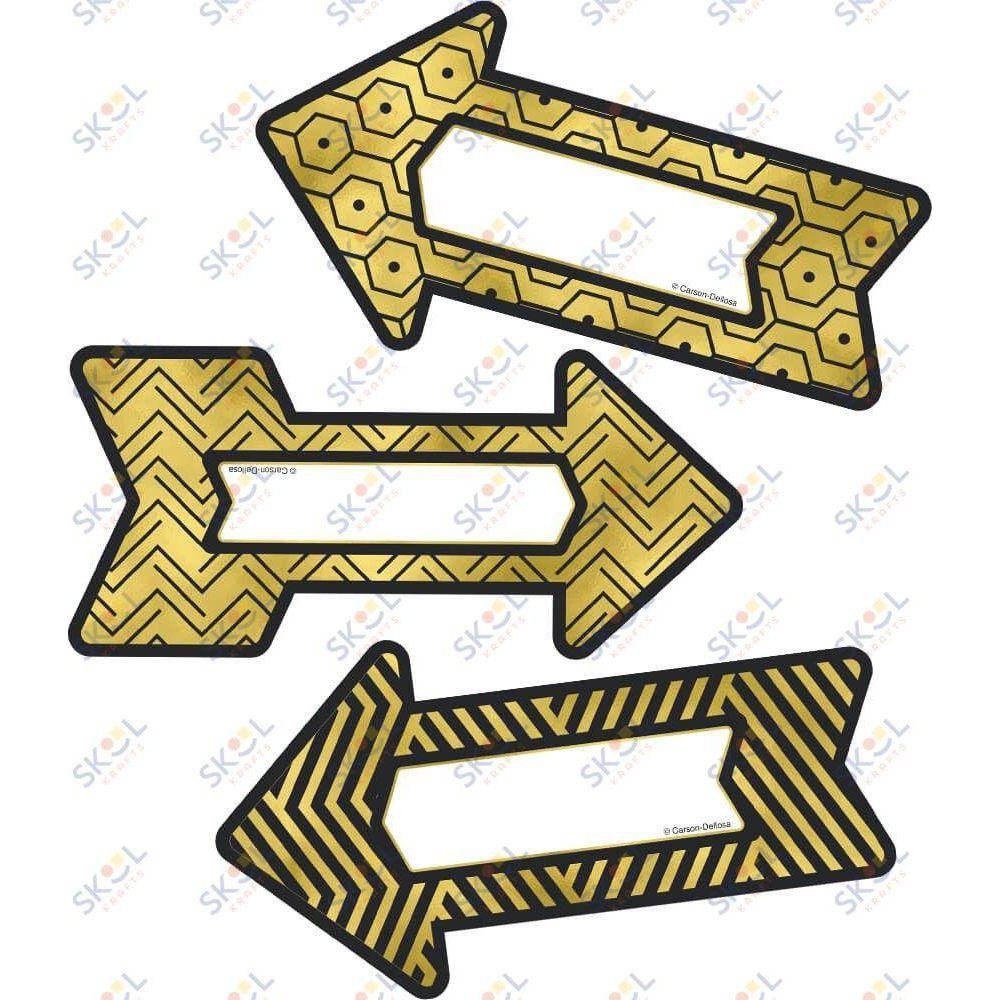 Black And Gold Arrow Accents 36/pk