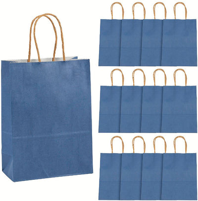 Paper Gift Bags 12/pk 6 1/2" x 3 1/4" x 9"  (Blue)