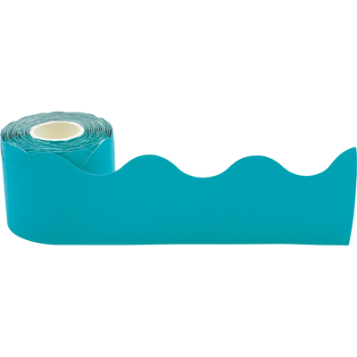 Teal Scalloped Rolled Border Trim 50ft