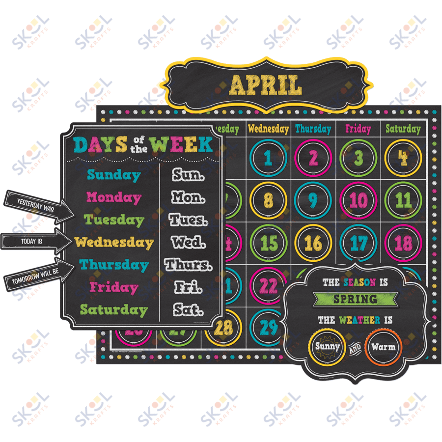 Chalkboard Calendar Display Set
