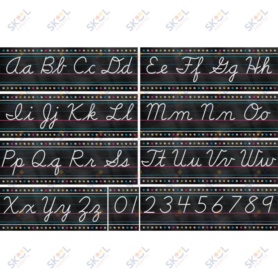 Chalkboard Bright Cursive Bulletin Board Set