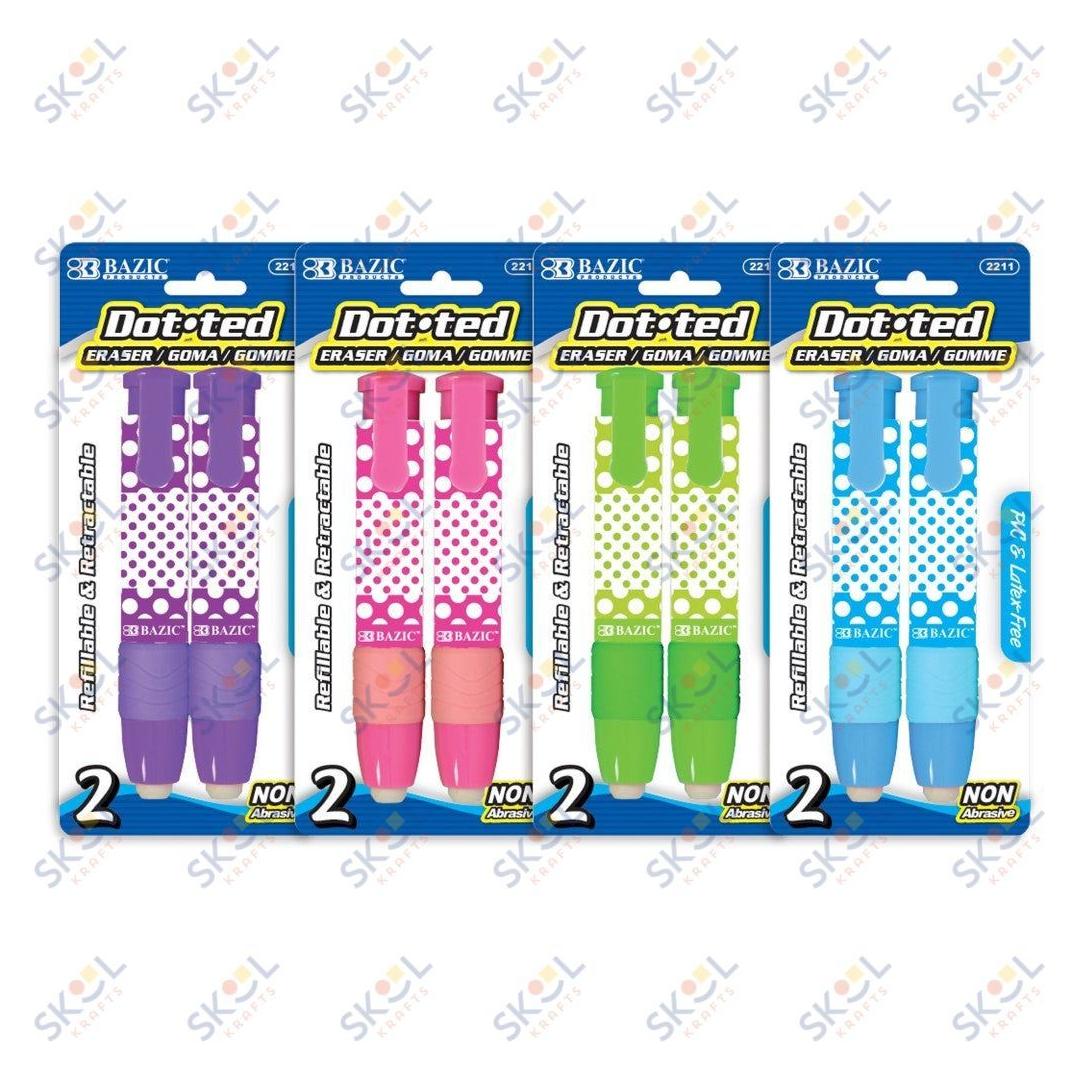 Dot.ted Retractable Stick Erasers (2/Pack)