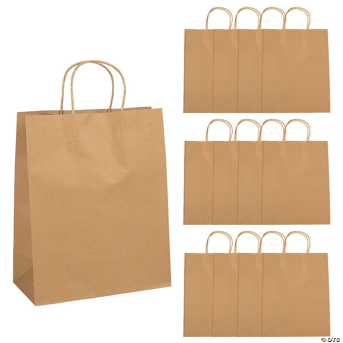 Large Craft Paper Gift Bags 10 1/2" x 5 1/4" x 13" 12/pk