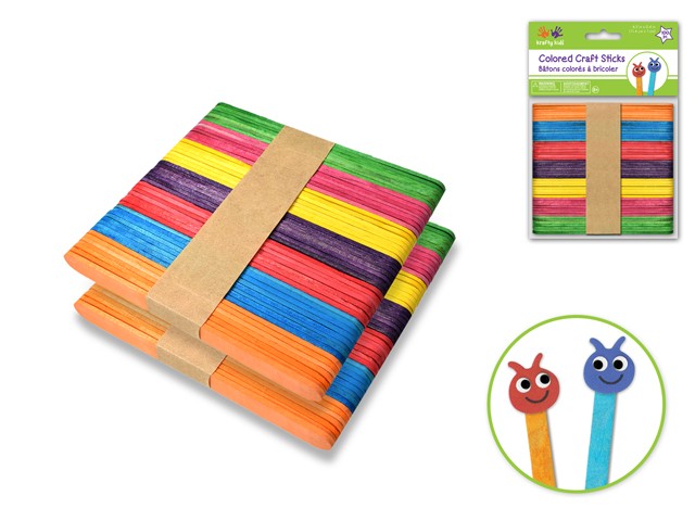 Thin Colored Craft Sticks 4 1/2" x .39"100/pk