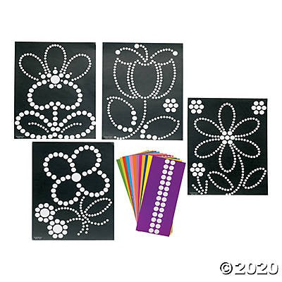Spring Flowers Dot Sticker Art 12 sheets