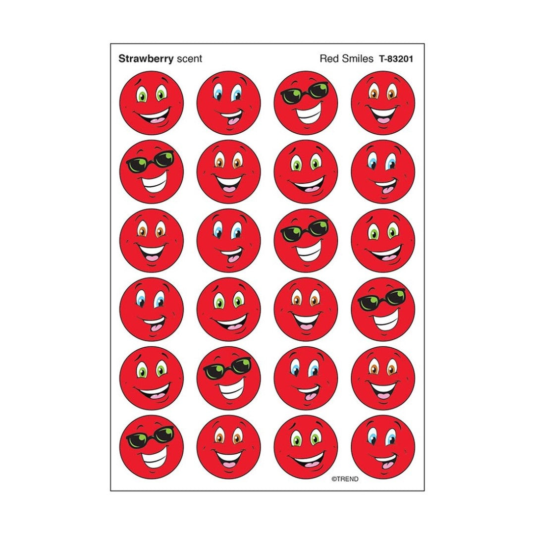 Red Smile Stickers Strawberry Scent 7/8" (4 Sheets) (Discontinued)