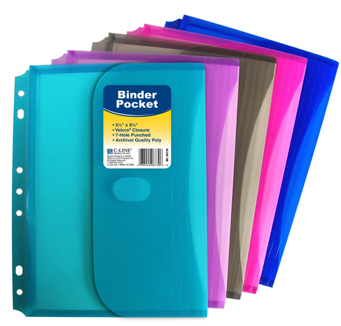 Mini Size Binder Pocket, Side Loading,1pc