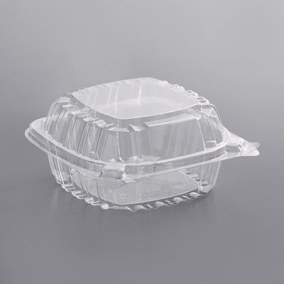 Plastic Sandwich Container Hinged Lid 5 5/8" x 5 1/4" x 2 3/4" 125/PK